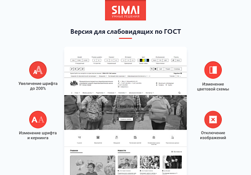 SIMAI-SF4: Сайт школы (версия для слабовидящих, приказ 1493, html-разметка, ЭЦП, адаптив)