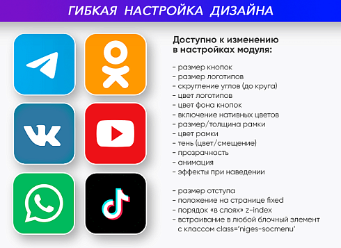 Кнопки на чаты и группы социальных сетей: ВКонтакте, Telegram, WhatsApp, Viber, Одноклассники...