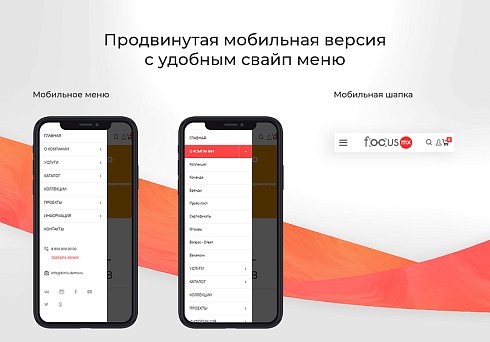 Focus: Корпоративный сайт + интернет-магазин