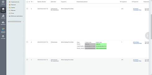 DEV-BX Журнал изменений товаров, элементов, заказов и ORM сущностей