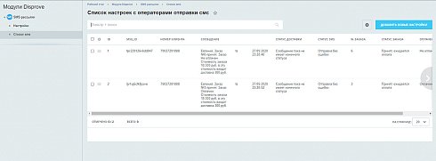 SMS Beeline и Fun-Box рассылка по статусам заказа