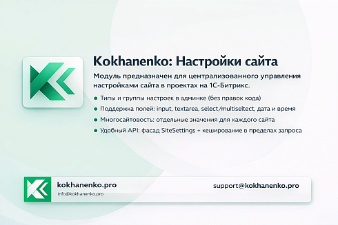 Kokhanenko: Настройки сайта