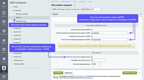 WBS24: Интеграция заказов, остатков и цен с OZON (ОЗОН) по API