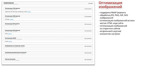 Ammina Optimizer: Оптимизация и ускорение загрузки сайта (CSS, JS, HTML, изображения, WebP, Lazy)