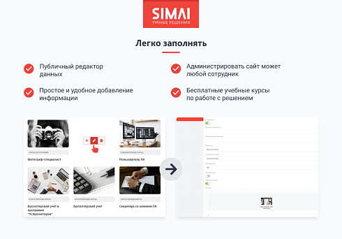 SIMAI-SF4: Сайт учебного центра – версия для слабовидящих, приказ 1493, html-разметка, ЭЦП, адаптив