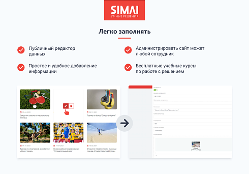 SIMAI-SF4: Сайт спортивной школы (версия для слабовидящих, приказ 1493, html-разметка, ЭЦП, адаптив)
