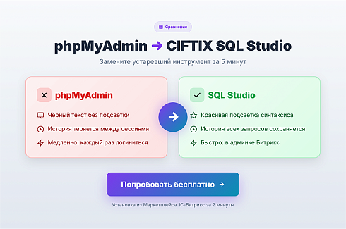 SQL Studio – редактор с автодополнением названий таблиц и столбцов, избранные запросы