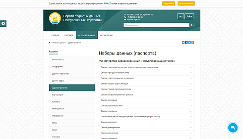 SIMAI: Портал открытых данных – адаптивный с версией для слабовидящих