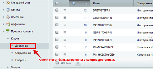 Продажа контента