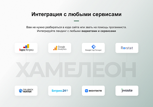 ХАМЕЛЕОН — 999 в 1. Безлимитный конструктор лендингов с корзиной и функциями для «автоворонок»