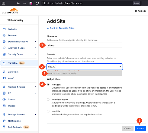 Cloudflare CAPTCHA − Защита сайта от спама и ботов (Капча)