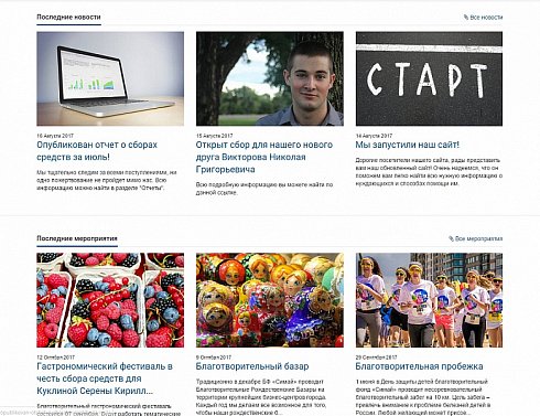 SIMAI: Сайт благотворительного фонда – адаптивный с версией для слабовидящих