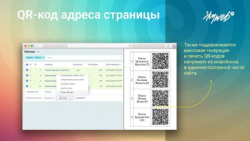 QR-код адреса страницы: Массовая генерация QR в админке + компонент для публичной части