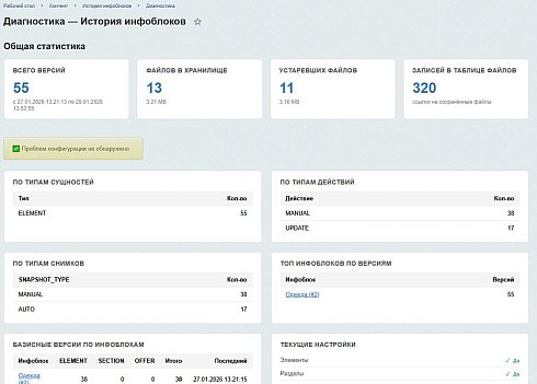 SenDev: iBlock History - контроль изменений инфоблоков